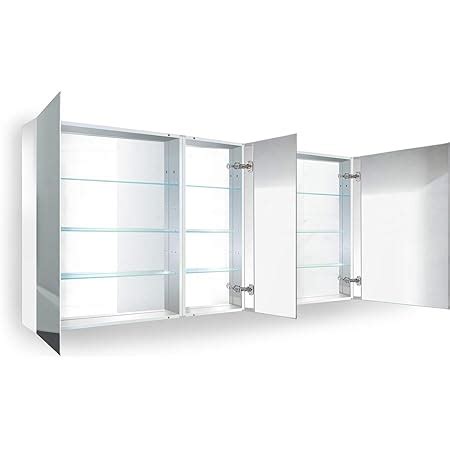 medicine cabinets tri-view stainless steel|Krugg 60 Inch Tri.